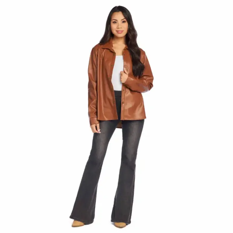 Mudpie Salem Faux Leather Shacket