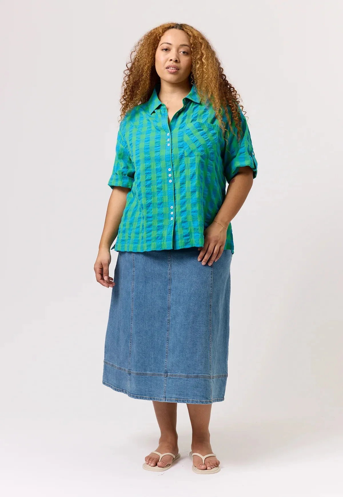 Nancybird Yaya Shirt in Verdant Check