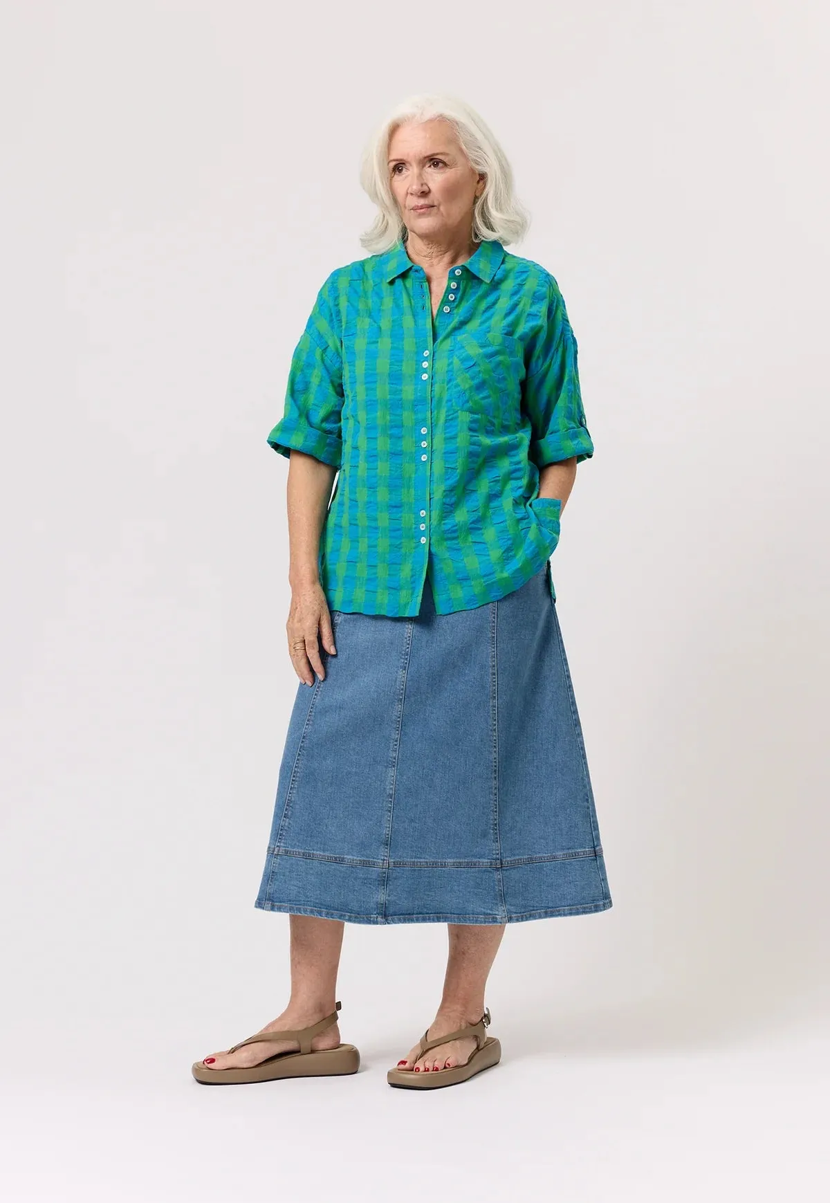 Nancybird Yaya Shirt in Verdant Check