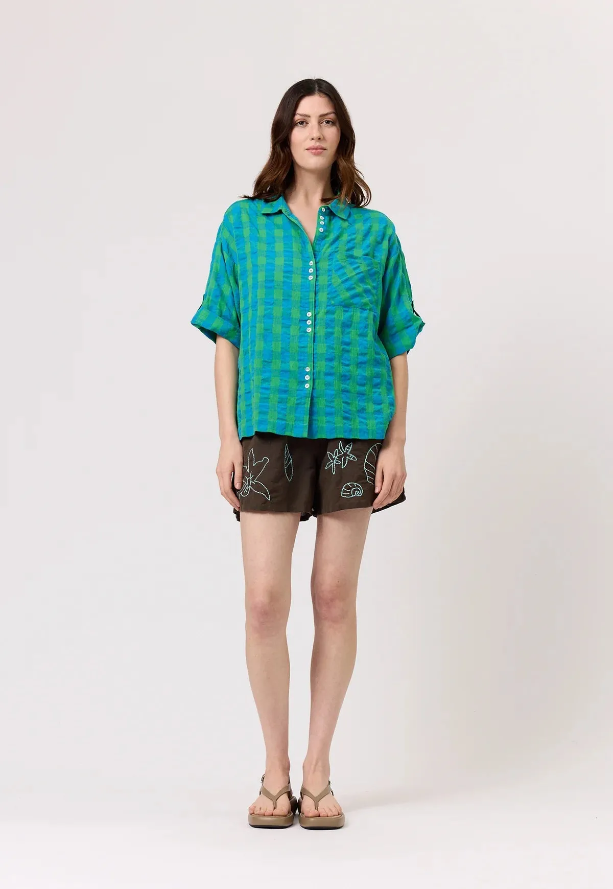 Nancybird Yaya Shirt in Verdant Check