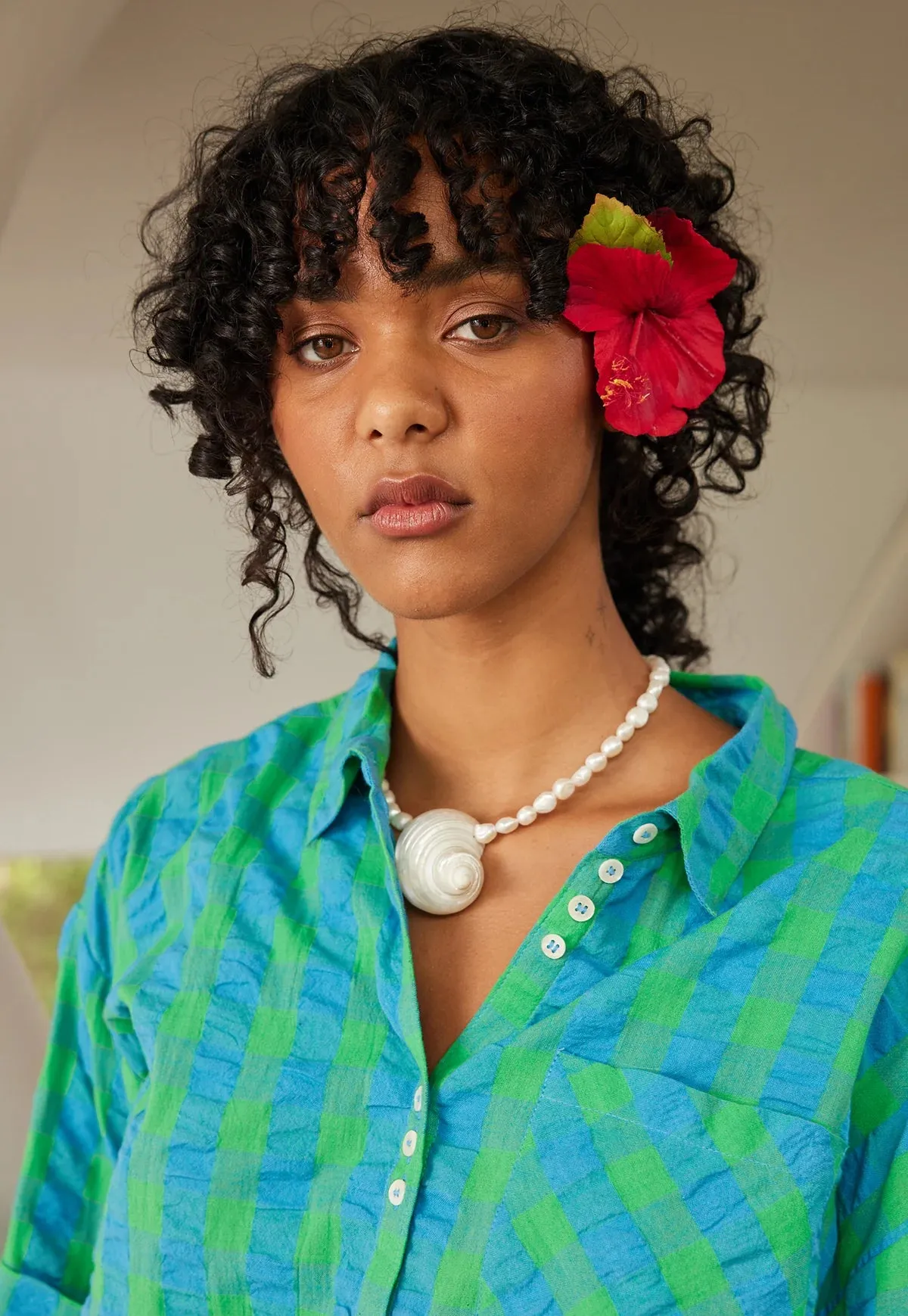 Nancybird Yaya Shirt in Verdant Check