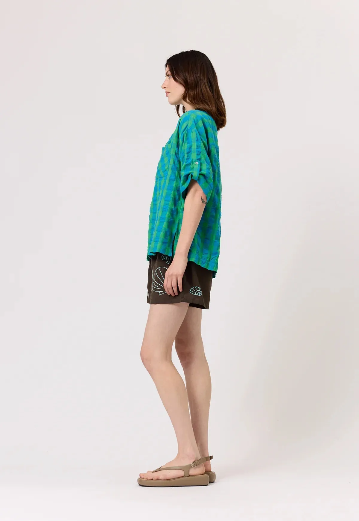 Nancybird Yaya Shirt in Verdant Check