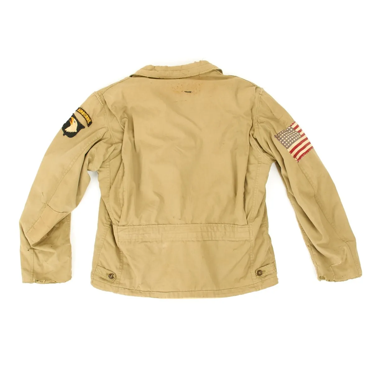 Original U.S. WWII 101st Airborne Division M-1941 Field Jacket with D-Day Invasion Flag Patch