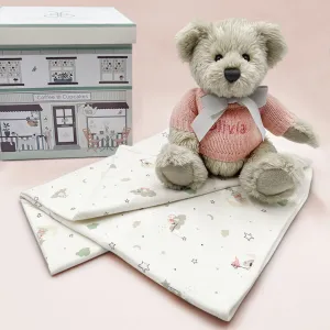 Personalised Berkeley Bear & Little Love Baby Wrap, Pink