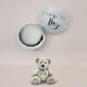 Personalised Berkeley Bear Christening Balloons Gift Set