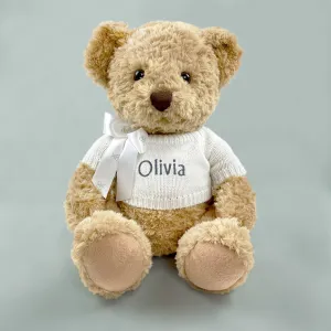 Personalised Bernard Bear, Grey