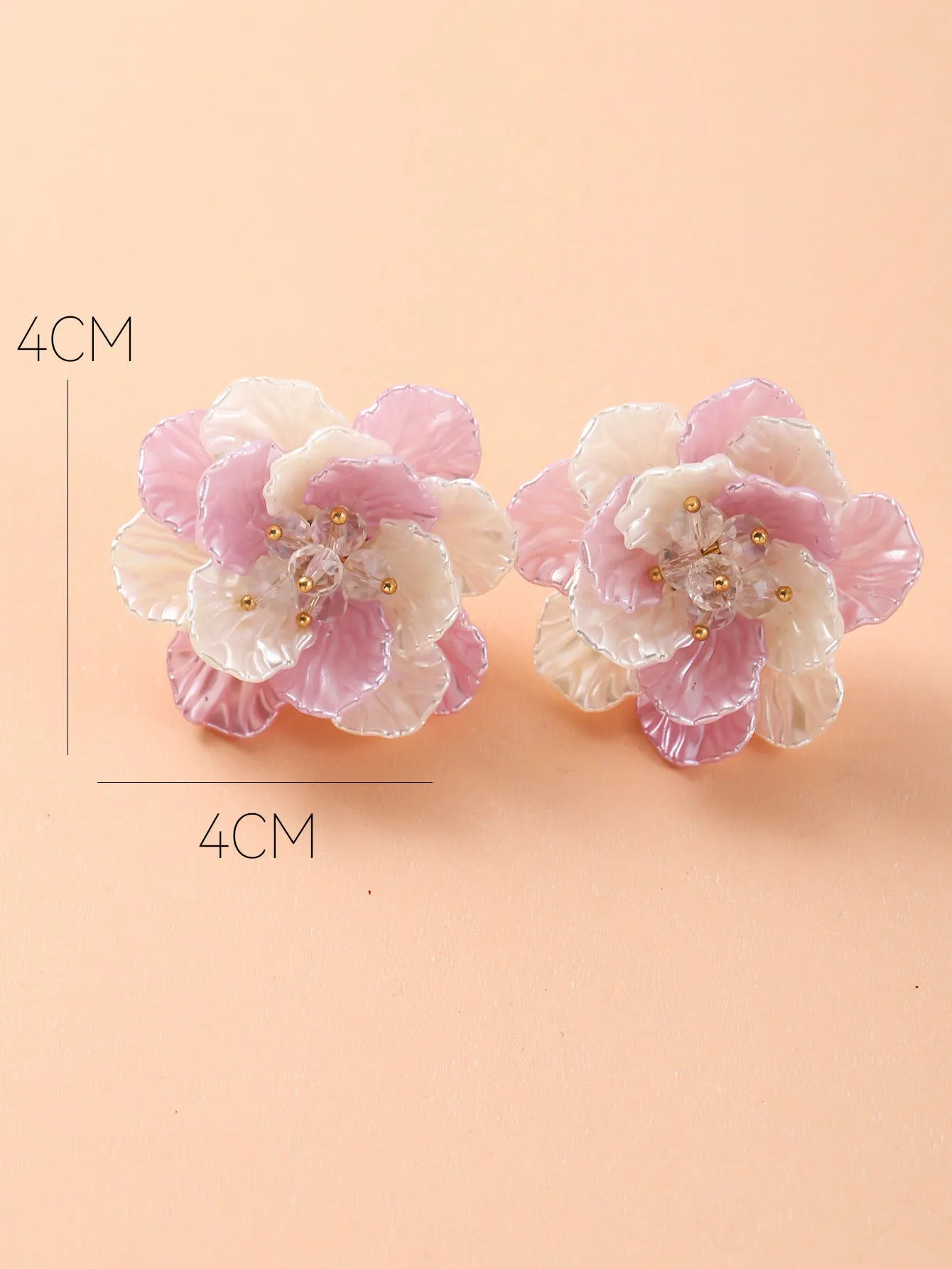 Pre Order: Exaggerated Resin Flower Bohemian Retro Earrings