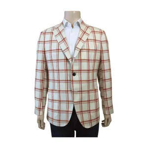 Sartorio Sport Coat - Orange & Tan Windowpane