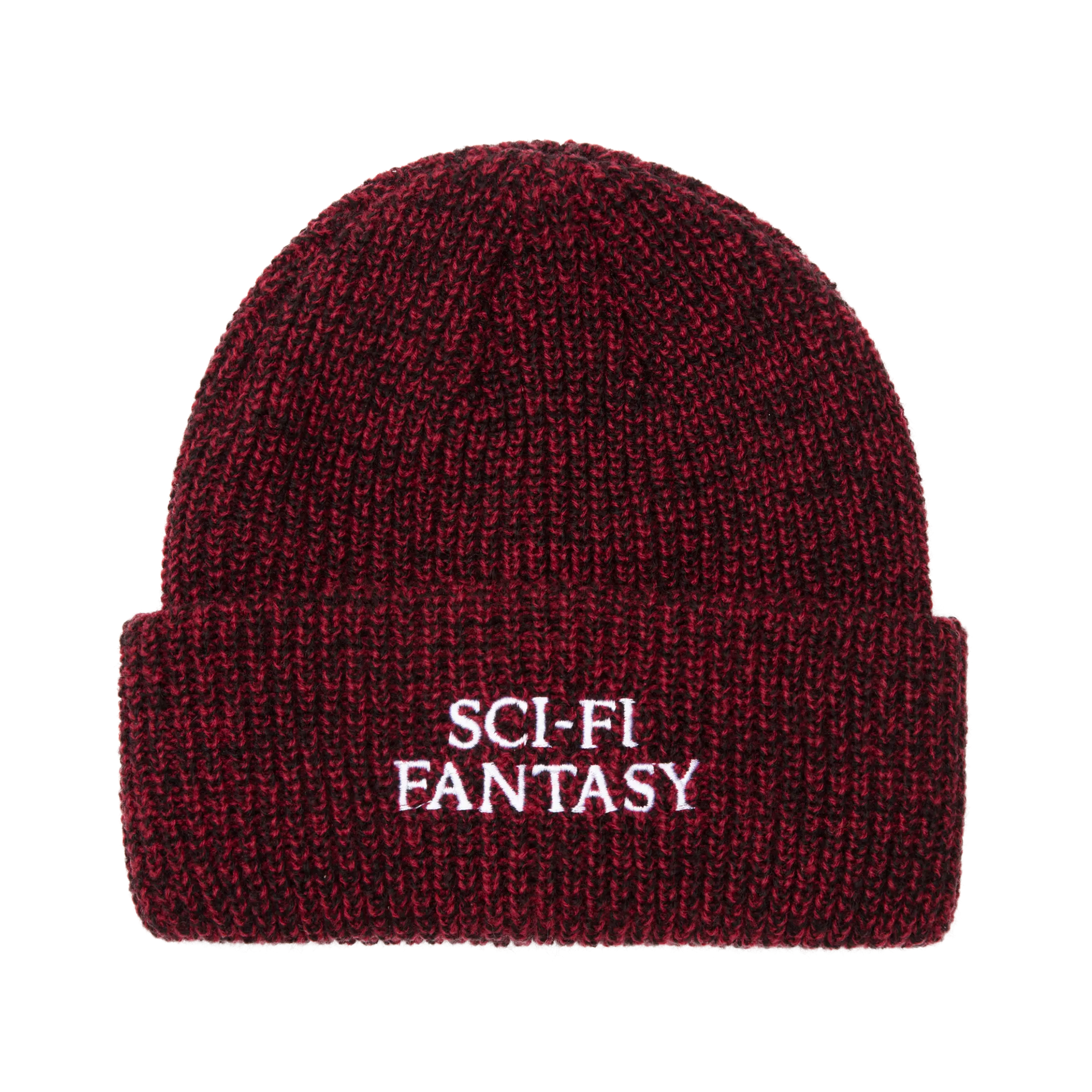 Sci-Fi Fantasy Mixed Yarn Logo Beanie Red/Black