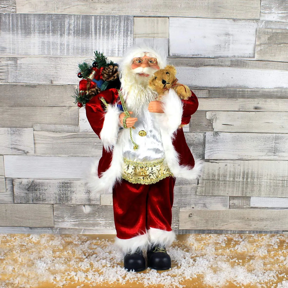 The Christmas Workshop Santa Claus Figure ~ 60cm ~ Indoor ~ Red, White and Green ~ Christmas Decoration ~ 81440