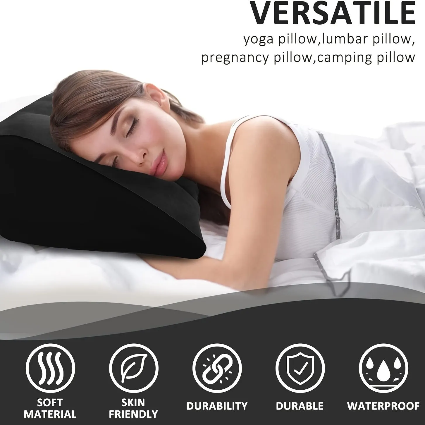 Ultimate Comfort Pillow - Inflatable, Multi-Purpose, Lumbar Support, Maternity Must-Have, Travel Companion, Ergonomic Design, Compact, Lightweight, Portable, Machine Washable, Soft, Breathable, Adjustable Firmness