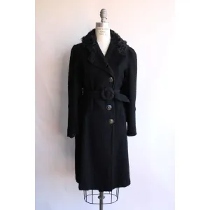 Vintage 1960s Glenbrooke Coat with Belt and Fur Collar