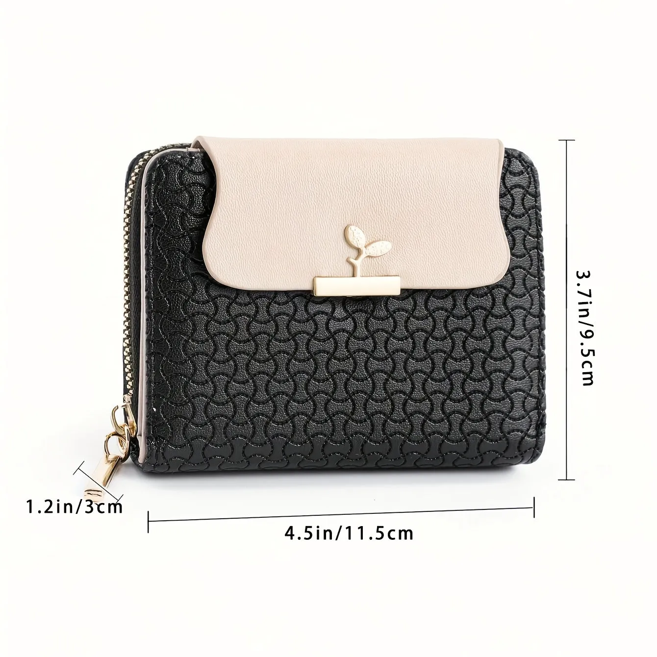 Women's Zipper Wallet With Buckle, Bifold Compact Pocket Wallet, Coin Purse With ID Window, Cash Pouch