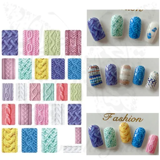 Wool sweater Pattern Nail Art Stickers